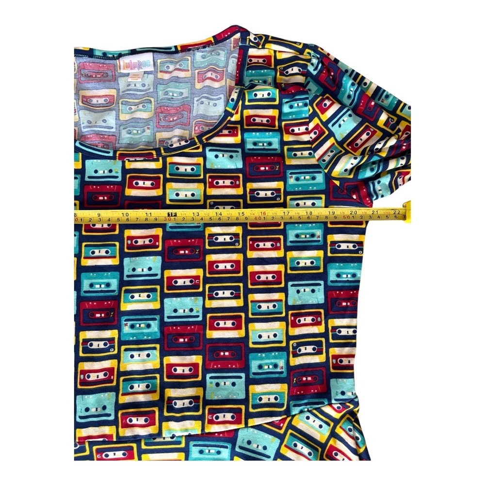 LuLaRoe Nicole Cassette Tape Print Dress Womens 3XL Retro 80s 90s Skater Multi - Picture 4 of 8